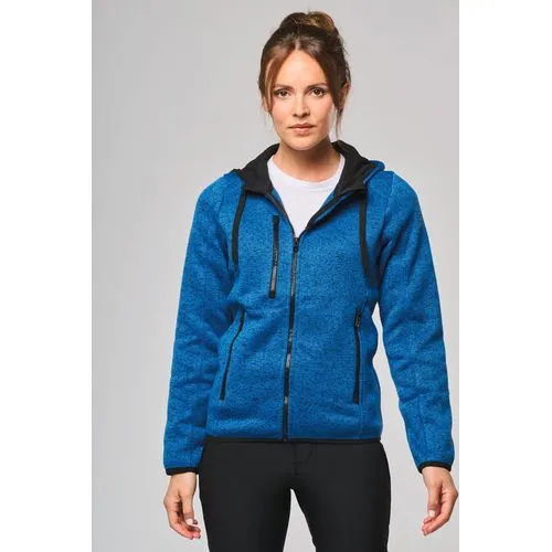 Veste à capuche chinée femme