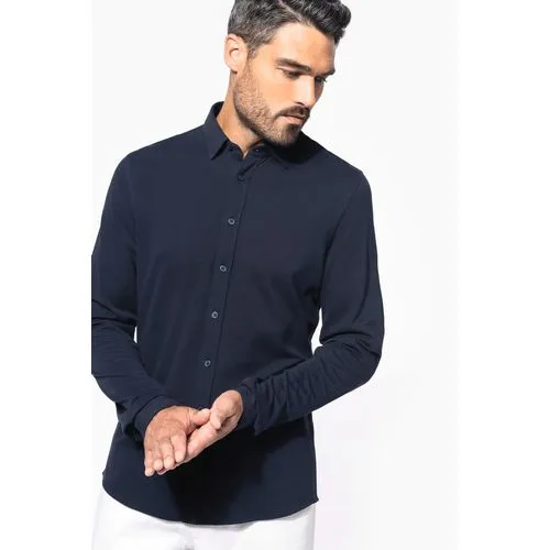 Chemise maille piquée manches longues 1 Chemise maille piquée manches longues