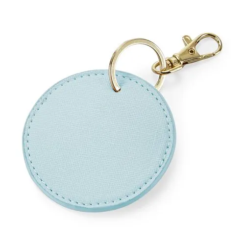Porte-clés rond bleu doux 1 Porte-clés rond