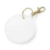 Porte-clés rond blanc doux 1 Porte-clés rond