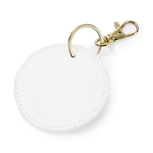 Porte-clés rond blanc doux 1 Porte-clés rond