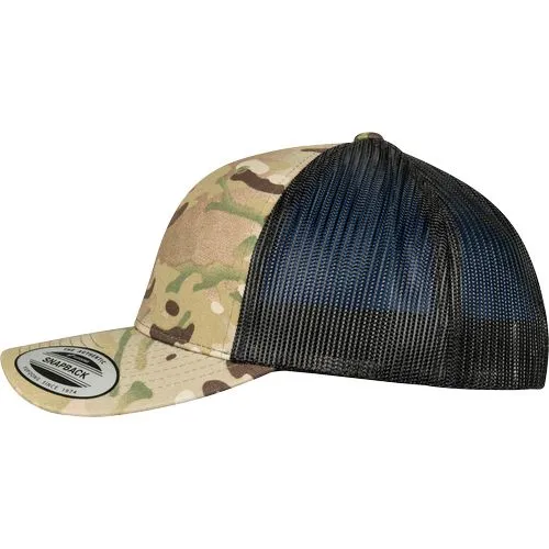 Casquette retro trucker multicam camouflage vert militaire 4 Casquette retro trucker multicam