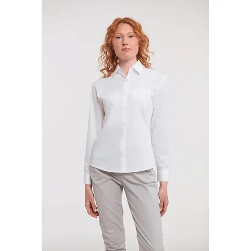 Chemise femme popeline pur coton manches longues