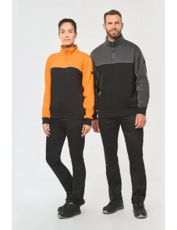 Sweat-shirt écoresponsable col zippé unisexe