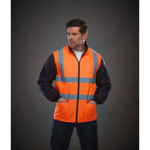 Veste matelassée haute visibilité avec manches détachables