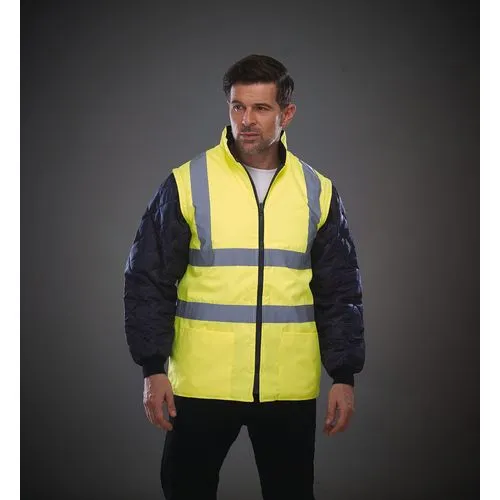 Veste matelassée haute visibilité avec manches détachables