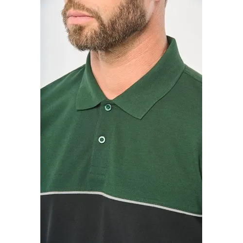 Polo bicolore écoresponsable manches courtes unisexe