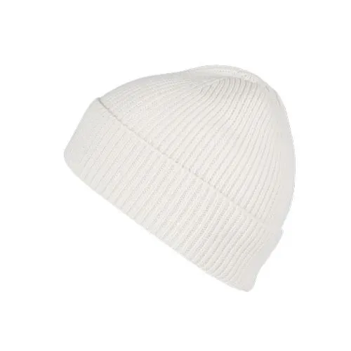 Bonnet côtelé avec revers blanc cassé 2 Bonnet côtelé avec revers