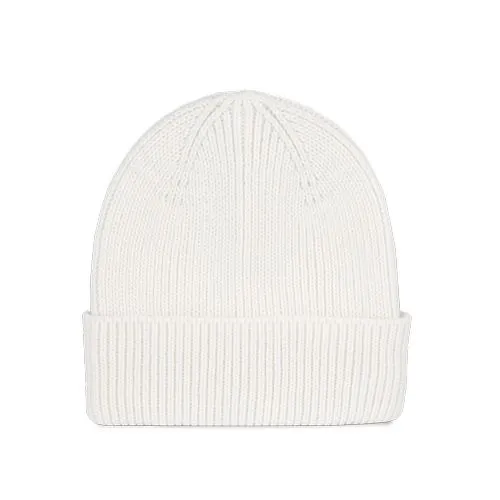 Bonnet côtelé avec revers blanc cassé 1 Bonnet côtelé avec revers