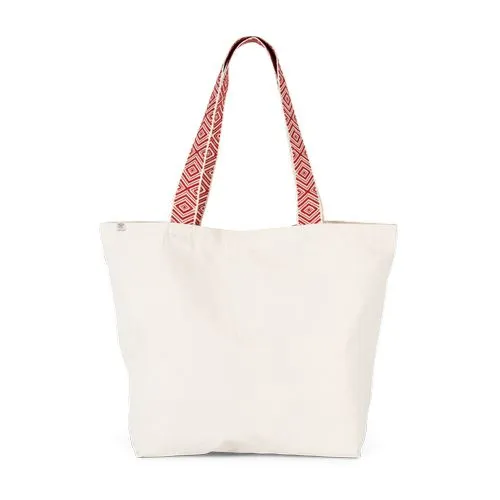 Grand sac shopping recyclé rouge 1 Grand sac shopping recyclé