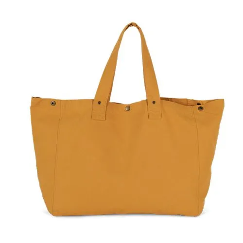 Sac de shopping en coton délavé jaune doré délavé 1 Sac de shopping en coton délavé