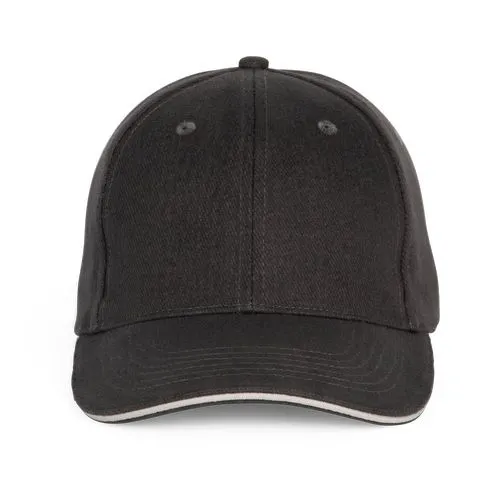Casquette Baseball avec sandwich – 6 panneaux gris clair 1 Casquette Baseball avec sandwich - 6 panneaux