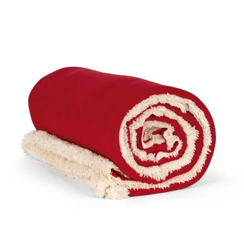 Plaid sherpa rouge cerise 1 Plaid sherpa