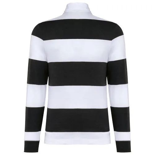 Polo rugby rayé manches longues unisexe