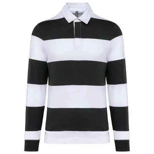 Polo rugby rayé manches longues unisexe