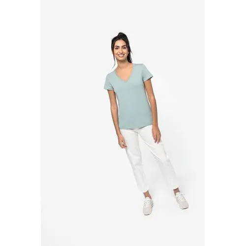 T-shirt écoresponsable col V femme