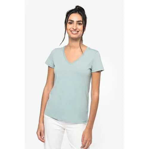 T-shirt écoresponsable col V femme