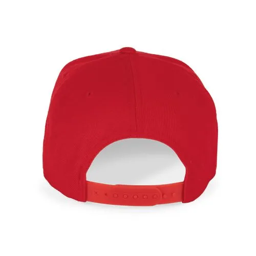 Casquette visière plate – 6 panneaux rouge 3 Casquette visière plate - 6 panneaux