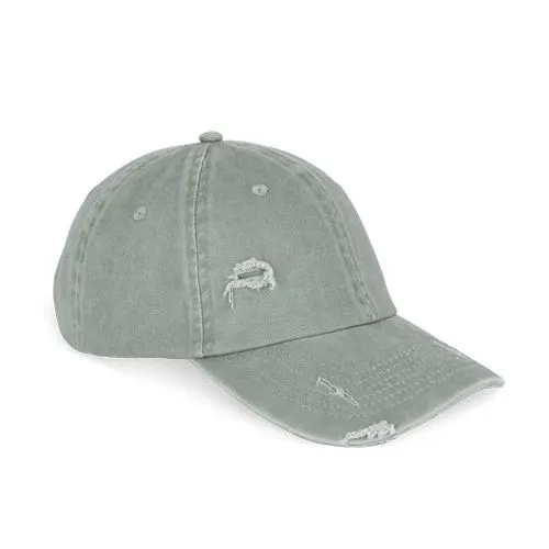 Casquette écoresponsable effet déchiré unisexe vert amande délavé 2 Casquette écoresponsable effet déchiré unisexe