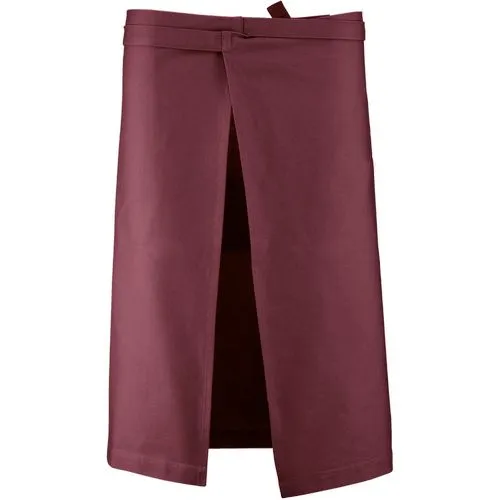 Tablier coton long lie de vin 2 Tablier coton long