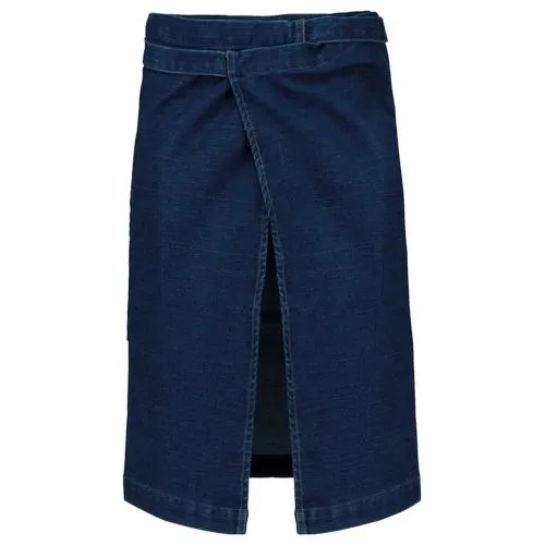 Tablier coton long bleu denim 2 Tablier coton long