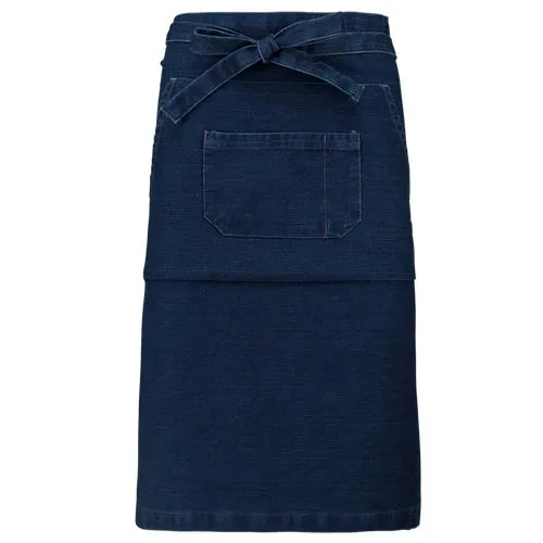 Tablier coton long bleu denim 1 Tablier coton long