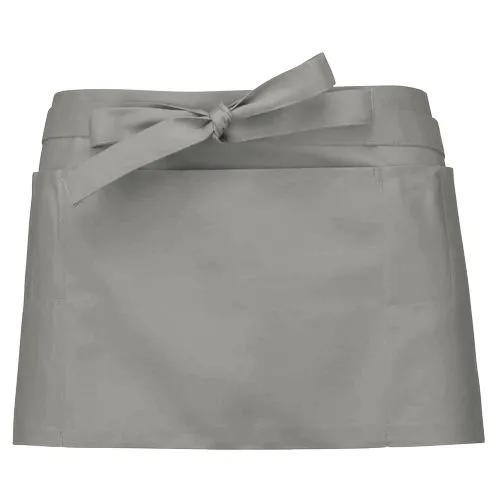 Tablier polycoton court gris clair 1 Tablier polycoton court