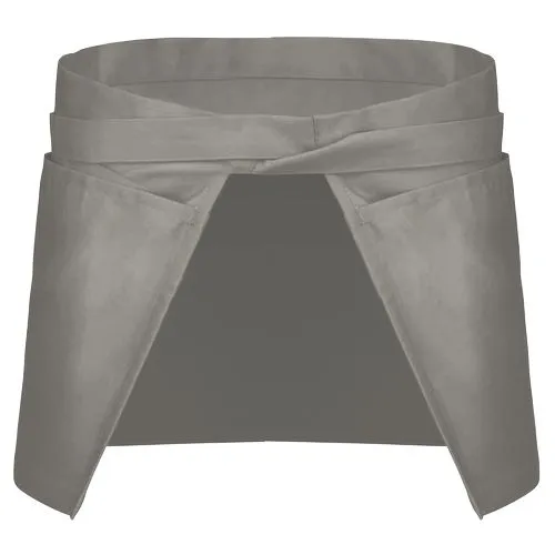 Tablier polycoton court gris clair 2 Tablier polycoton court