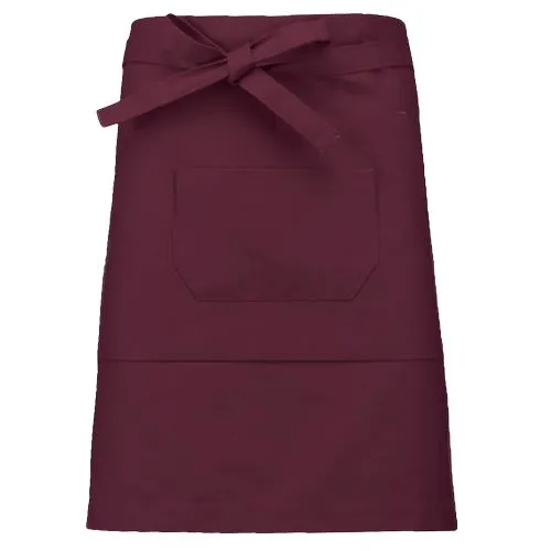 Tablier coton mi-long lie de vin 1 Tablier coton mi-long