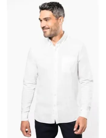 Chemise Oxford lavée manches longues