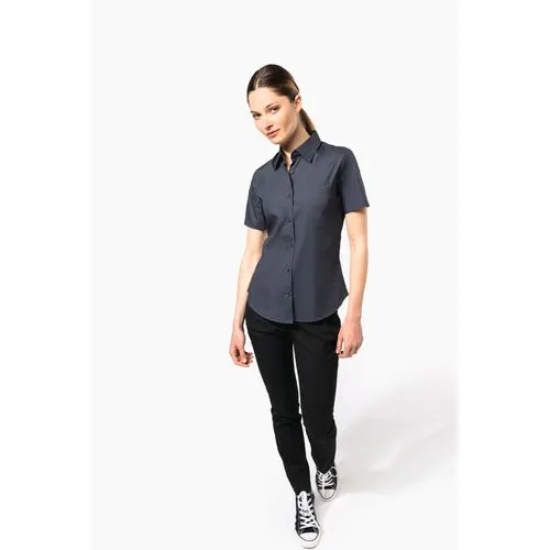 Chemise coton / élasthanne manches courtes femme