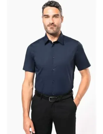 Chemise coton / élasthanne manches courtes