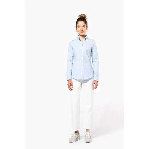 Chemise coton / élasthanne manches longues femme