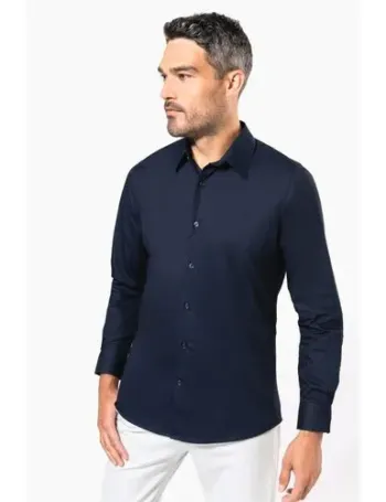 Chemise popeline manches longues homme
