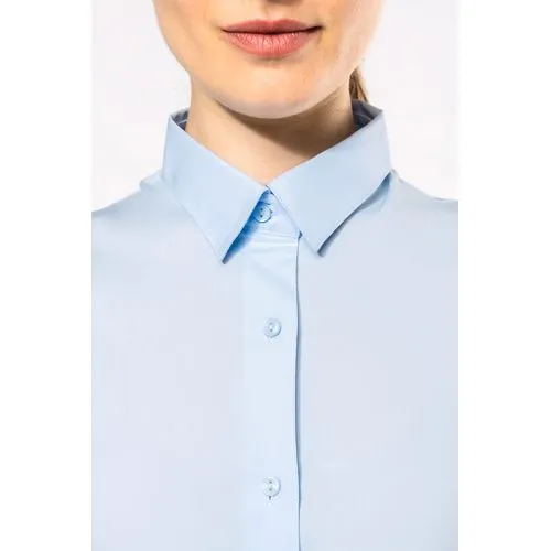Chemise coton / élasthanne manches longues femme