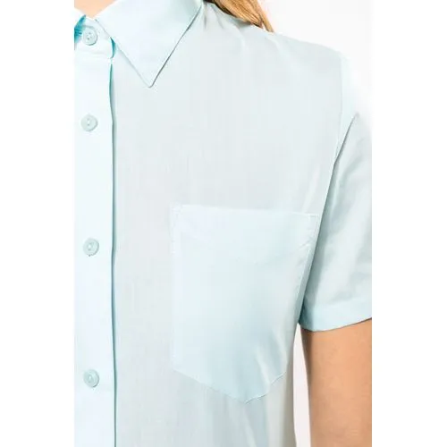 Chemise popeline polycoton manches courtes entretien facile femme