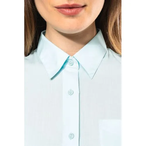 Chemise popeline polycoton manches courtes entretien facile femme