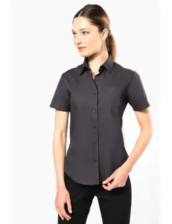 Chemise popeline manches courtes femme