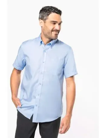 Chemise micro-sergé manches courtes sans repassage