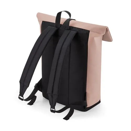 Sac à dos avec rabat roll-top en polyuréthane mat