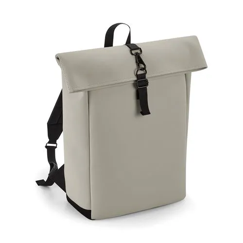 Sac à dos avec rabat roll-top en polyuréthane mat clay 1 Sac à dos avec rabat roll-top en polyuréthane mat