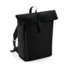 Sac à dos avec rabat roll-top en polyuréthane mat noir 1 Sac à dos avec rabat roll-top en polyuréthane mat