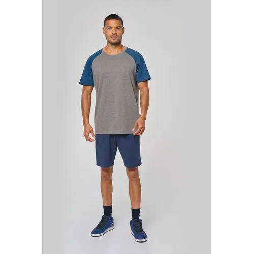 T-shirt triblend bicolore sport manches courtes unisexe