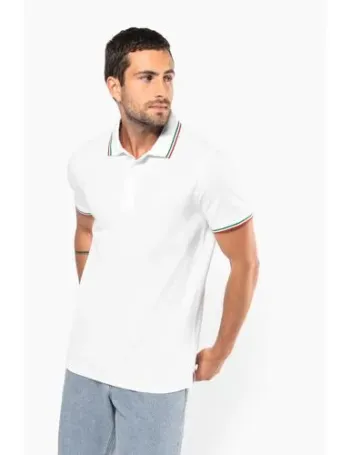 Polo maille piquée manches courtes homme