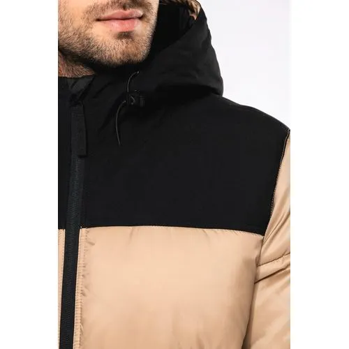 Parka matelassée à capuche bi-ton unisexe