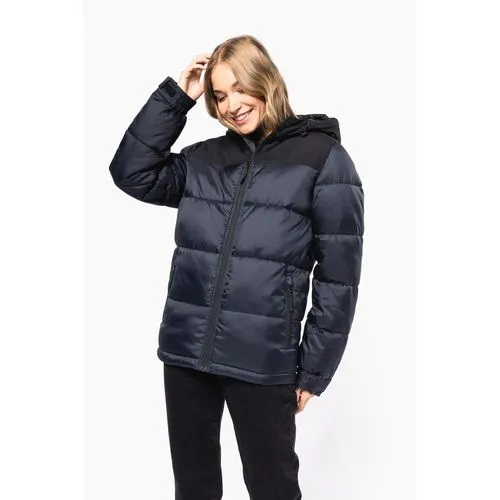 Parka matelassée à capuche bi-ton unisexe
