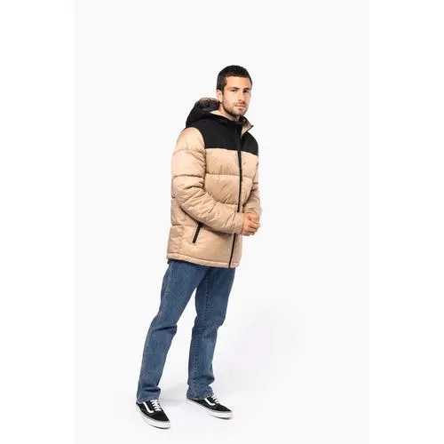 Parka matelassée à capuche bi-ton unisexe