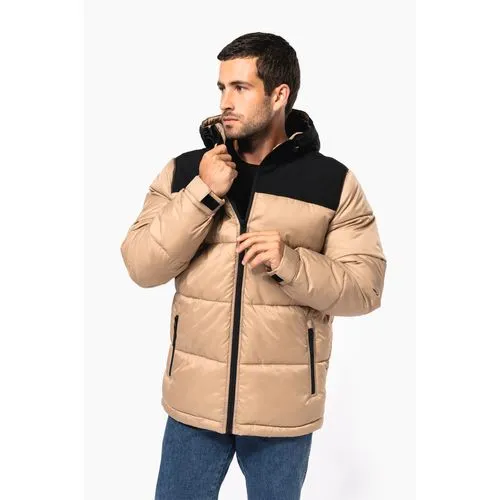 Parka matelassée à capuche bi-ton unisexe