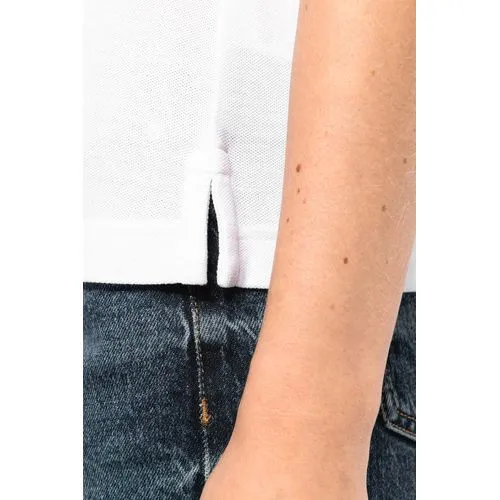 Polo femme manches courtes à liserés contrastés