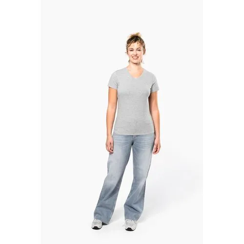 T-shirt col V manches courtes femme